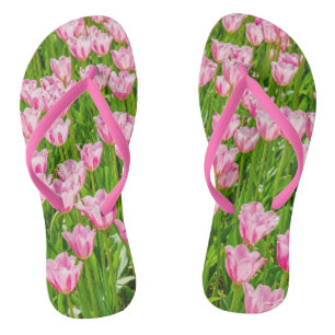 Pink-Tulpe-Blume Flip Flops