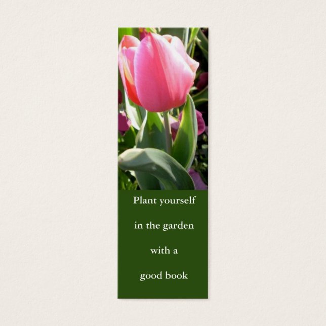 Pink Tulpe Lesezeichen (Vorderseite)