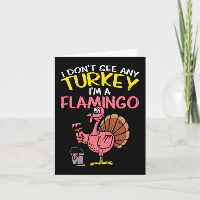 Pink Turkey Flamingo Fun Erntedank Tierpark Lover Karte (Vorderseite)