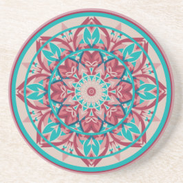 Pink & Turquoise Boho Mandala Getränkeuntersetzer