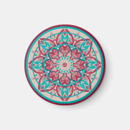 Pink & Turquoise Boho Mandala Magnet