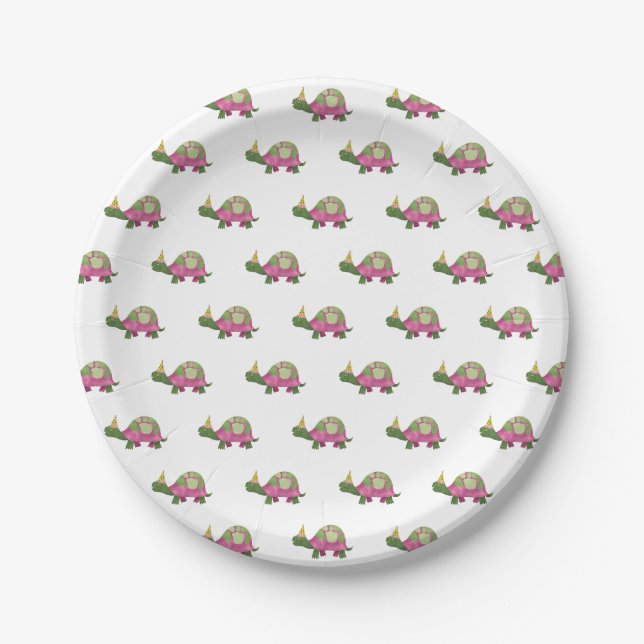 Pink Turtle Party Teller (Vorderseite)