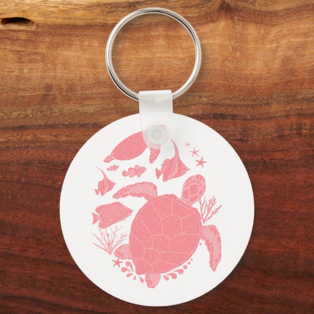 Pink Turtle Schlüsselanhänger (Vorderseite)