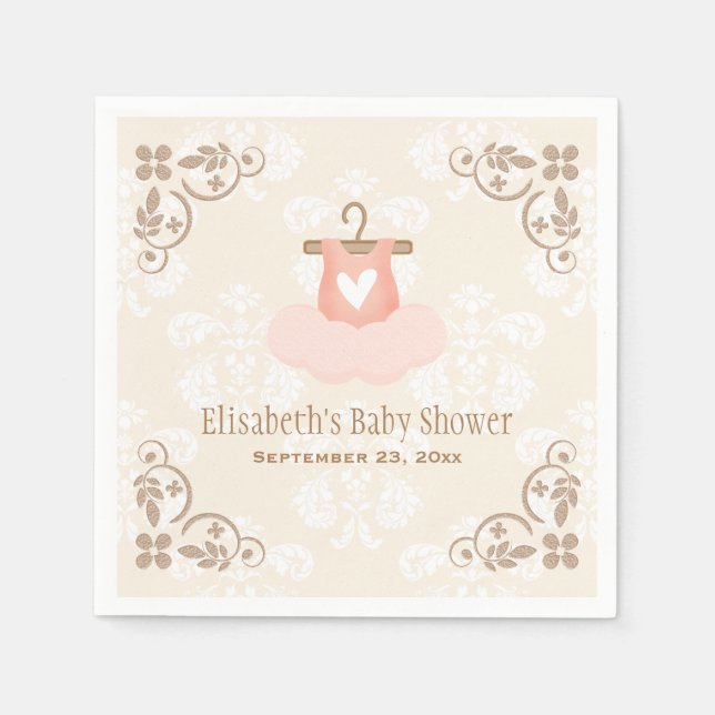 Pink Tutu Ballerina Babydusche Serviette (Vorderseite)