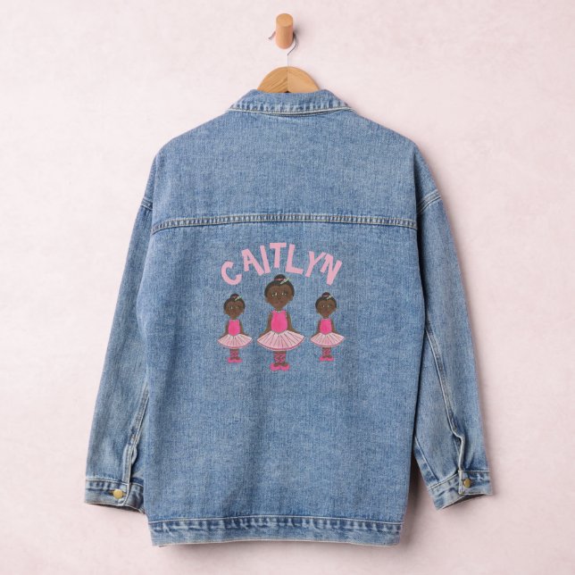Pink Tutu Ballett Tanztasche Personalisiert Baller Jeansjacke (Hangar)