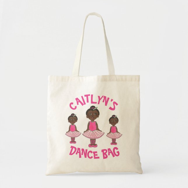 Pink Tutu Ballett Tanztasche Personalisiert Baller Tragetasche (Vorne)
