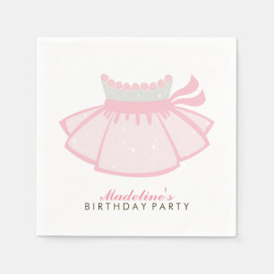 Pink Tutu Girls Geburtstagsparty Serviette