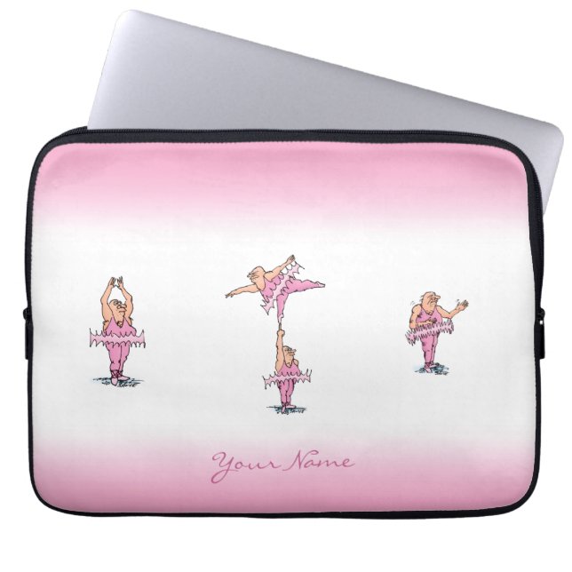 Pink Tutu Guys Cartoon Illustration  Laptopschutzhülle (Vorderseite)
