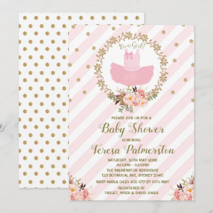 Pink Tutu Kinderdusche Einladung Ballerina Ballett