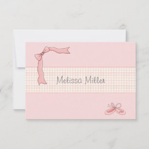 Pink Tutu Personalisiert Danke / Notecard Mitteilungskarte
