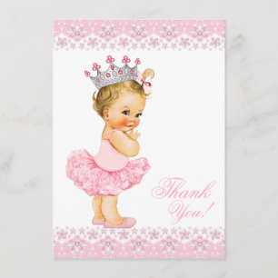 Pink Tutu Princess Babydusche Vielen Dank Dankeskarte