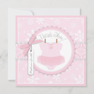 Pink Tutu & Snowflakes Danke Karte
