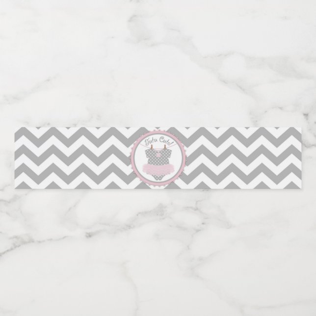 Pink Tutu Zickzack Girl Baby Dusche (Einzelnes Label)
