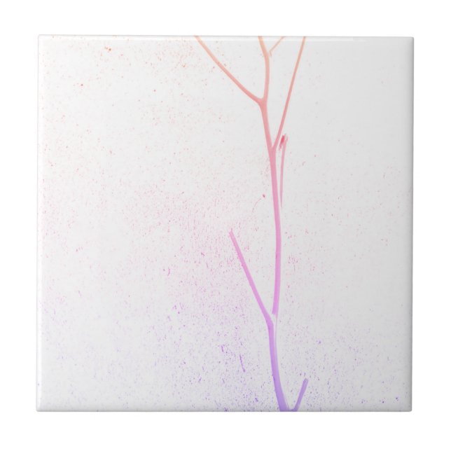 Pink Twig weißes Konkret Textur Fliese (Vorderseite)