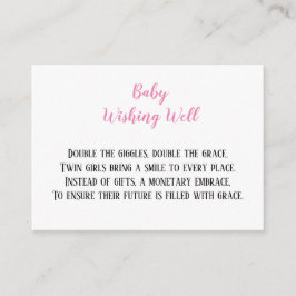 Pink Twin Baby Girls wollen Baby Dusche Begleitkarte