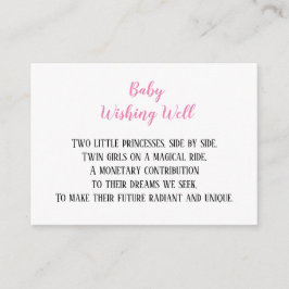 Pink Twin Baby Girls wollen Baby Dusche Begleitkarte