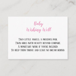 Pink Twin Baby Girls wollen Baby Dusche Begleitkarte