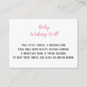 Pink Twin Baby Girls wollen Baby Dusche Begleitkarte