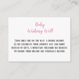 Pink Twin Baby Girls wollen Baby Dusche Begleitkarte