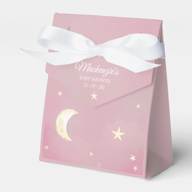 Pink Twinkle Little Star Sky Baby Dusche Geschenkschachtel (Vorderseite)