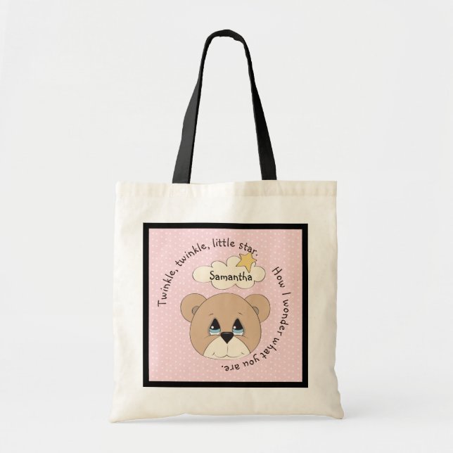 Pink Twinkle Star Kinderzimmer Rhyton Tragetasche (Vorne)