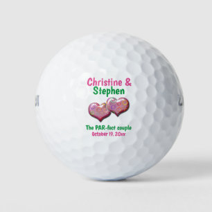 Pink Two Hearts Verbundene Gastgeschenk Hochzeit Golfball