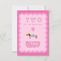 Pink Two laissez les chiens sortir 2e Invitation d