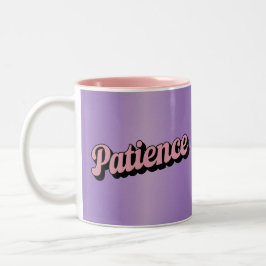 Pink Two Tone Patience Affirmation Lavender Mug Zweifarbige Tasse