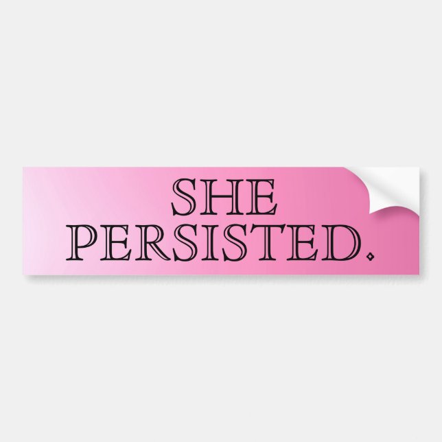 Pink-Typografie "sie bestand fort. " Autoaufkleber (Vorne)