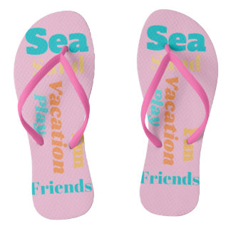 Pink Typografie whimsisical Sommer Flip Flops