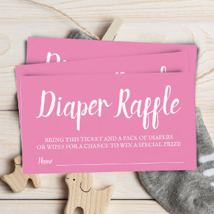Pink Typografy Diaper Umschließkarte Begleitkarte