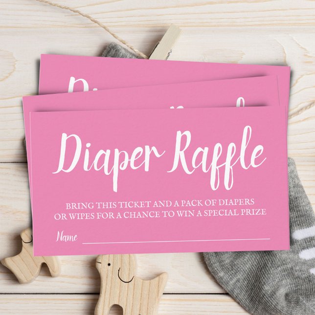Pink Typografy Diaper Umschließkarte Begleitkarte (Von Creator hochgeladen)