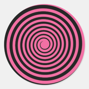 Pink-u. Schwarz-Spirale kundengebundene Schablone Runder Aufkleber