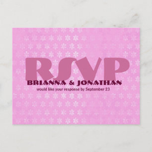 Pink UAWG Wedding Response Postcard Einladungspostkarte