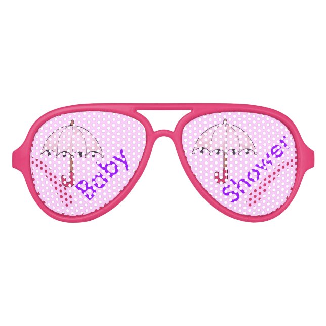 Pink Umbrellas Adult Aviator Party Shades Sonnenbrille (Vorderseite)