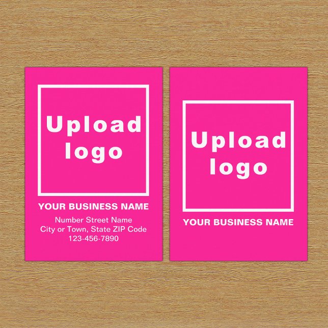 Pink-Umschließkarte für Unternehmen Begleitkarte (Build brand name awareness. Your business brand on pink enclosure card.)