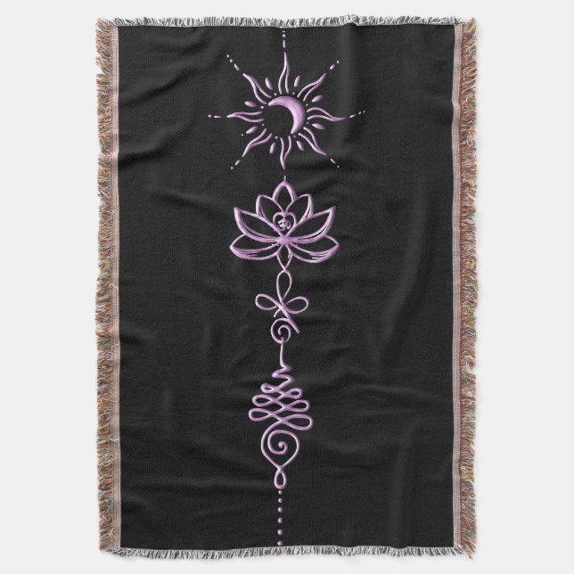 Pink Unalome Group Decke (Vorderseite Vertikal)