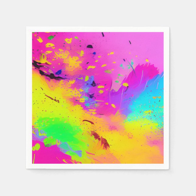 Pink und Abstrakter Putz Serviette (Vorderseite)