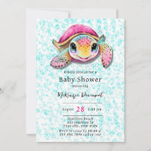 Pink und Aquamarin Turtle Girl Dusche