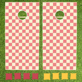 Pink und Beige Checkerboard