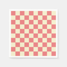 Pink und Beige Checkerboard Serviette