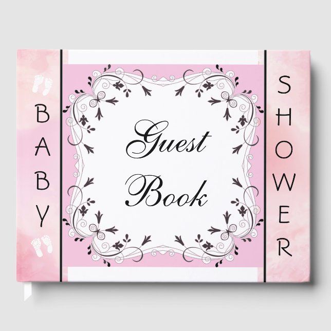 Pink und Black Baby Showbook Gästebuch (Vorderseite)