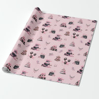 Pink und Black Couture Fashion Birthday Muster
