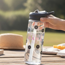 Pink und Black Daisy Mama Wasserflasche Trinkflasche