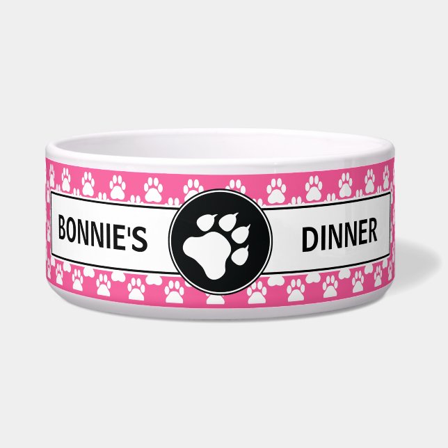 Pink und Black Dog Paare mit benutzerdefiniertem T Napf (Vorderseite)