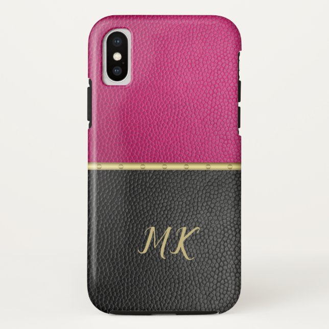 Pink und Black Mit Monogramm iPhone / iPad Gehäuse Case-Mate iPhone Hülle (Rückseite)