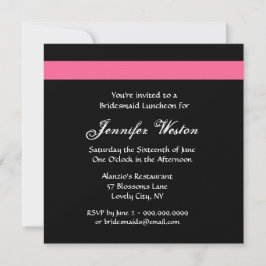 PINK und BLACK Rose Bridesmaid Luncheon Einladung