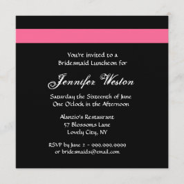 PINK und BLACK Rose Bridesmaid Luncheon Einladung