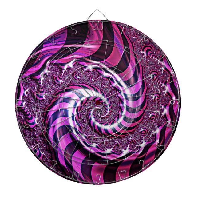 Pink und Black Spiral Illusion Dartboard Dartscheibe (vorne)