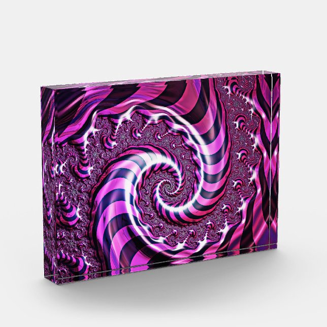 Pink und Black Spiral Illusion Fotoblock (Links)